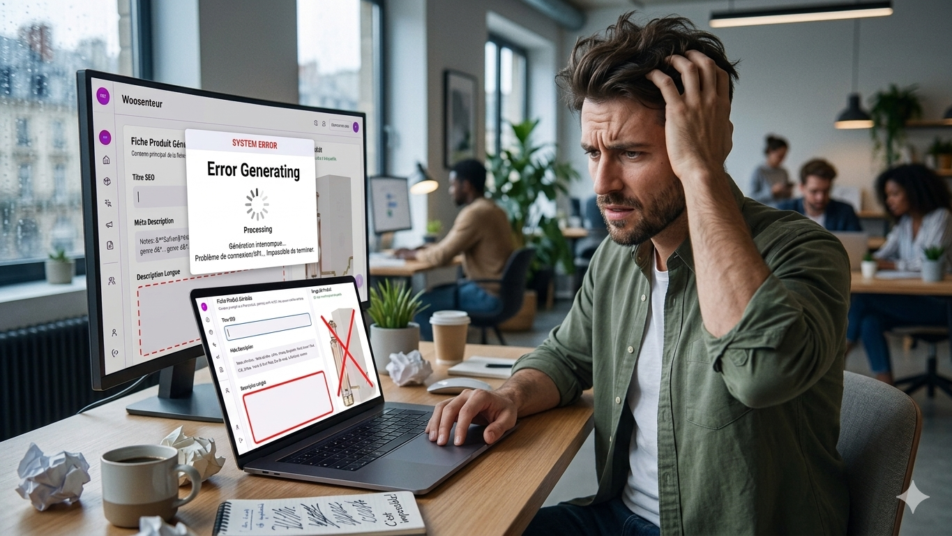 Développeur stressé avant Woosenteur